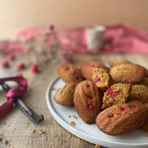 madeleines vanille et confit de framboise